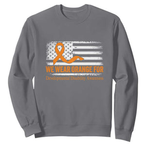 Developmental Disability Awareness Sweatshirt US American Flag We Wear Orange TS02 Charcoal Print Your Wear