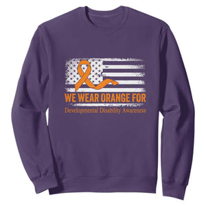 Developmental Disability Awareness Sweatshirt US American Flag We Wear Orange TS02 Purple Print Your Wear