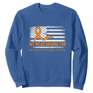 Developmental Disability Awareness Sweatshirt US American Flag We Wear Orange TS02 Royal Blue Print Your Wear