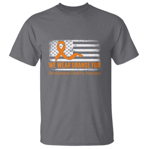 Developmental Disability Awareness T Shirt US American Flag We Wear Orange TS02 Charcoal Print Your Wear
