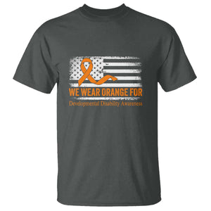 Developmental Disability Awareness T Shirt US American Flag We Wear Orange TS02 Dark Heather Print Your Wear