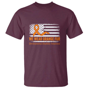 Developmental Disability Awareness T Shirt US American Flag We Wear Orange TS02 Maroon Print Your Wear