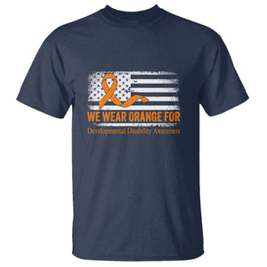 Developmental Disability Awareness T Shirt US American Flag We Wear Orange TS02 Navy Print Your Wear