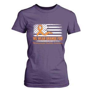 Developmental Disability Awareness T Shirt For Women US American Flag We Wear Orange TS02 Purple Print Your Wear