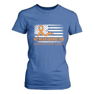 Developmental Disability Awareness T Shirt For Women US American Flag We Wear Orange TS02 Royal Blue Print Your Wear