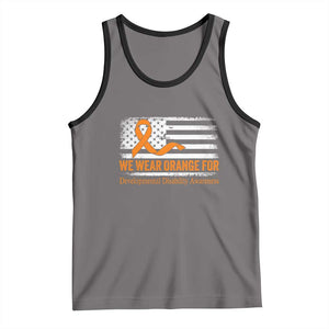 Developmental Disability Awareness Tank Top US American Flag We Wear Orange TS02 Deep Heather Black Print Your Wear