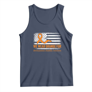 Developmental Disability Awareness Tank Top US American Flag We Wear Orange TS02 Navy Print Your Wear