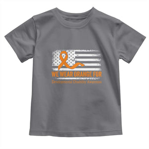 Developmental Disability Awareness Toddler T Shirt US American Flag We Wear Orange TS02 Charcoal Print Your Wear