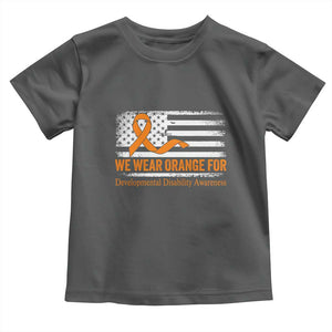 Developmental Disability Awareness Toddler T Shirt US American Flag We Wear Orange TS02 Dark Heather Print Your Wear