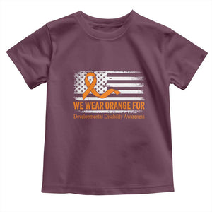 Developmental Disability Awareness Toddler T Shirt US American Flag We Wear Orange TS02 Maroon Print Your Wear