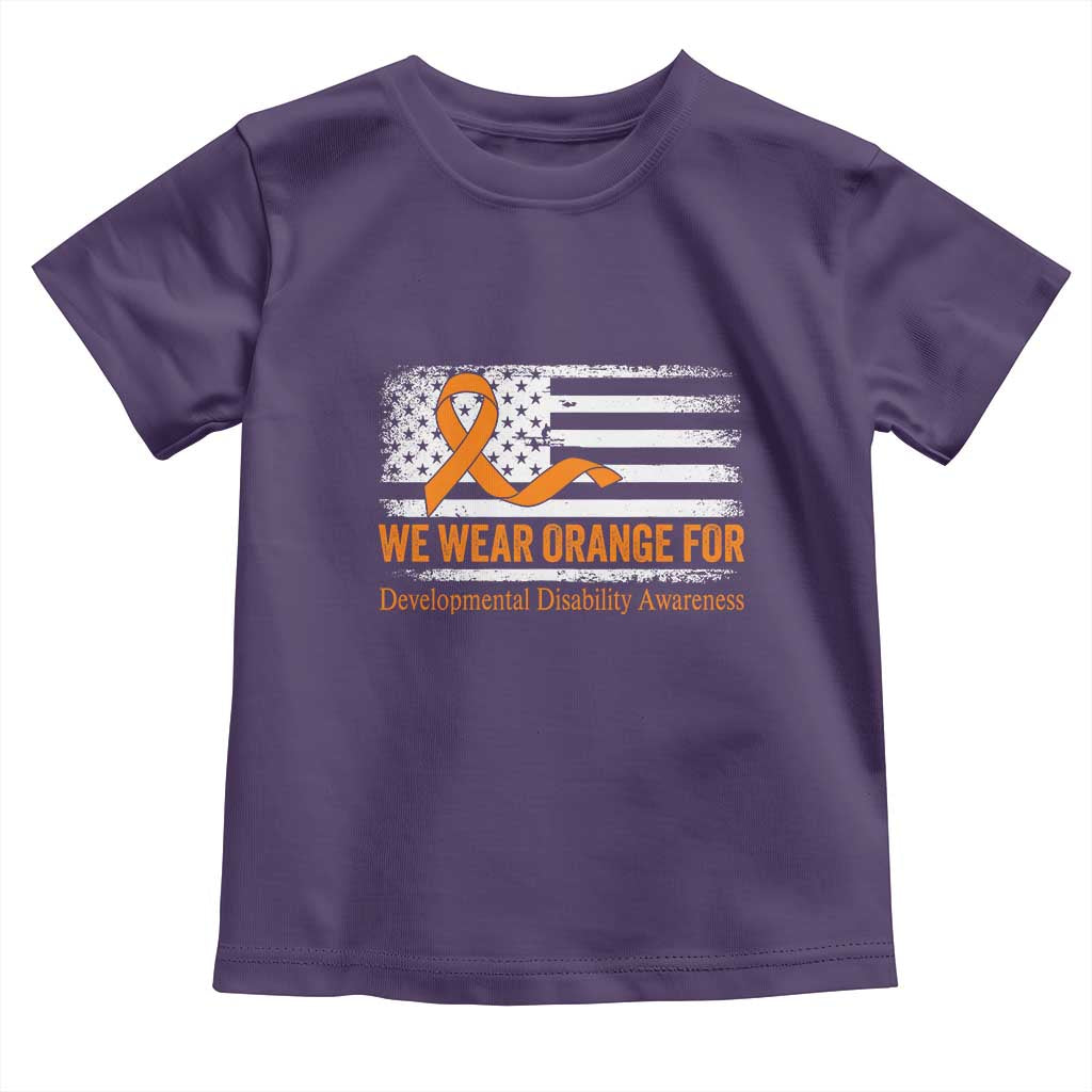 Developmental Disability Awareness Toddler T Shirt US American Flag We Wear Orange TS02 Purple Print Your Wear