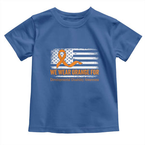 Developmental Disability Awareness Toddler T Shirt US American Flag We Wear Orange TS02 Royal Blue Print Your Wear