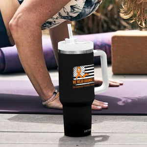Developmental Disability Awareness Tumbler With Handle US American Flag We Wear Orange TS02 Print Your Wear