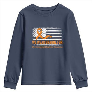 Developmental Disability Awareness Youth Sweatshirt US American Flag We Wear Orange TS02 Navy Print Your Wear
