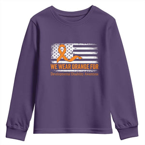 Developmental Disability Awareness Youth Sweatshirt US American Flag We Wear Orange TS02 Purple Print Your Wear