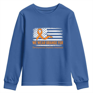 Developmental Disability Awareness Youth Sweatshirt US American Flag We Wear Orange TS02 Royal Blue Print Your Wear