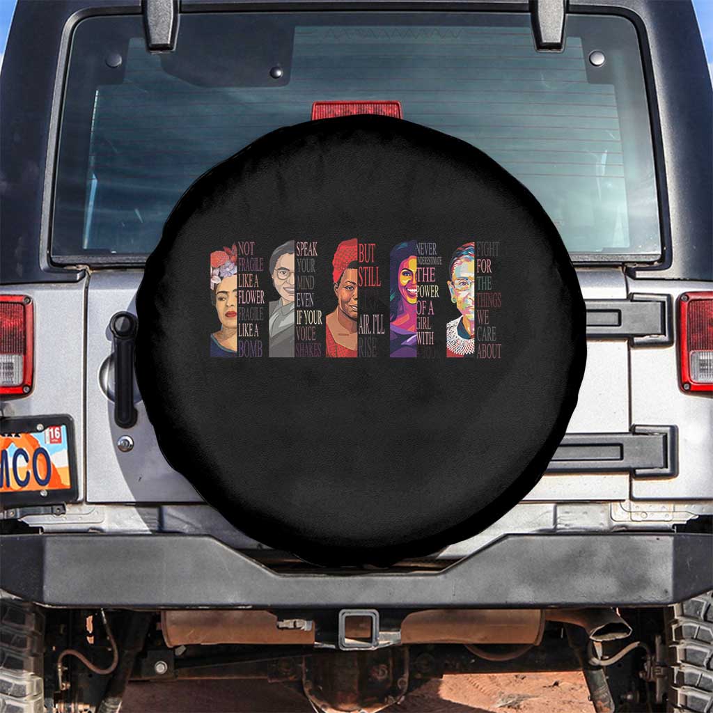 Well Behaved Women Rarely Make History Spare Tire Cover Feminist Empowered Women TS02 No hole Black Print Your Wear