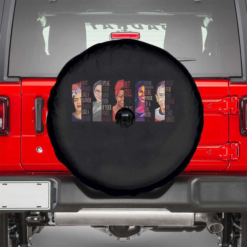 Well Behaved Women Rarely Make History Spare Tire Cover Feminist Empowered Women TS02 Black Print Your Wear