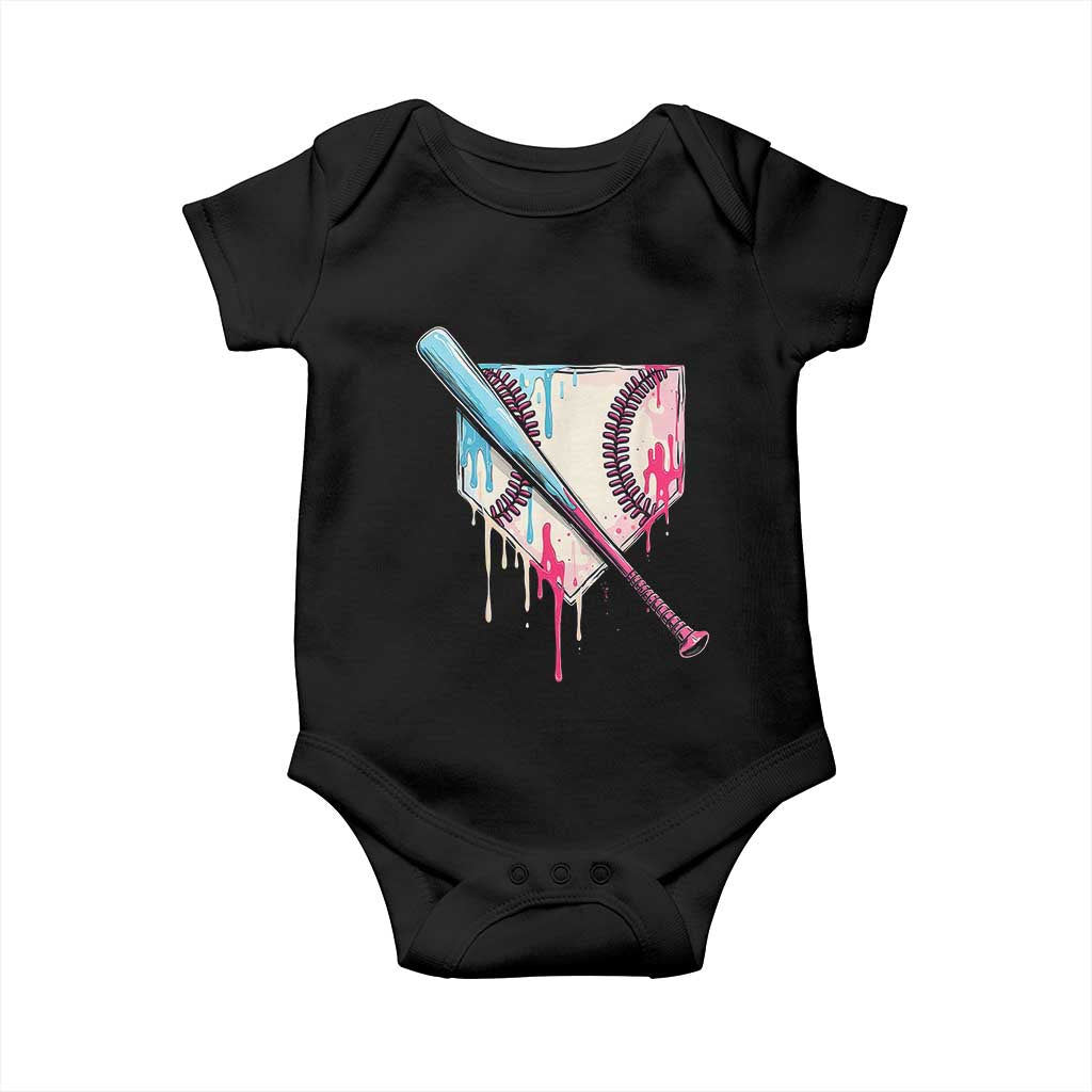 Baseball Home Plate Drip With Sprinkles Baby Onesie TS02 Black Print Your Wear
