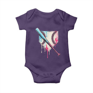 Baseball Home Plate Drip With Sprinkles Baby Onesie TS02 Purple Print Your Wear