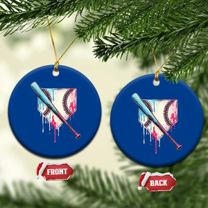 Baseball Home Plate Drip With Sprinkles Ceramic Ornament TS02 1pc Blue Print Your Wear