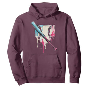 Baseball Home Plate Drip With Sprinkles Hoodie TS02 Maroon Print Your Wear