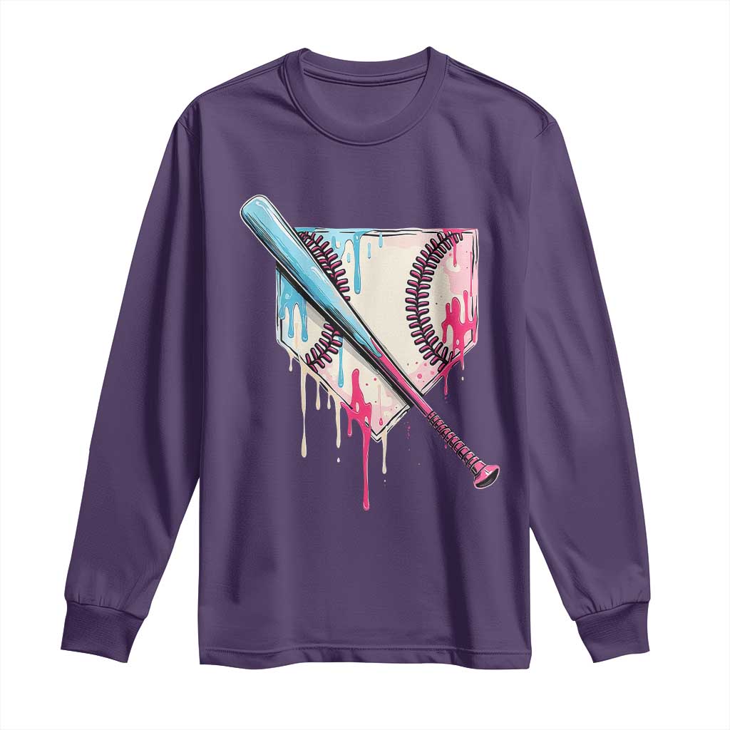 Baseball Home Plate Drip With Sprinkles Long Sleeve Shirt TS02 Purple Print Your Wear