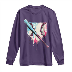 Baseball Home Plate Drip With Sprinkles Long Sleeve Shirt TS02 Purple Print Your Wear