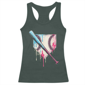 Baseball Home Plate Drip With Sprinkles Racerback Tank Top TS02 Dark Forest Green Print Your Wear