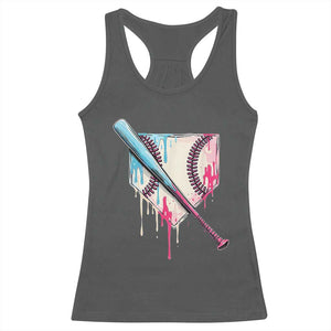 Baseball Home Plate Drip With Sprinkles Racerback Tank Top TS02 Dark Heather Print Your Wear
