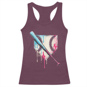 Baseball Home Plate Drip With Sprinkles Racerback Tank Top TS02 Maroon Print Your Wear