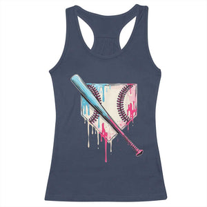 Baseball Home Plate Drip With Sprinkles Racerback Tank Top TS02 Navy Print Your Wear