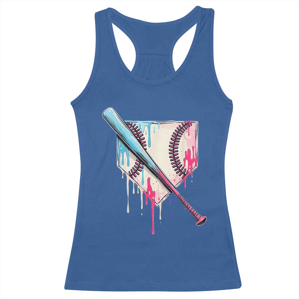 Baseball Home Plate Drip With Sprinkles Racerback Tank Top TS02 Royal Blue Print Your Wear