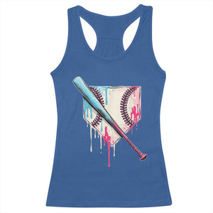 Baseball Home Plate Drip With Sprinkles Racerback Tank Top TS02 Royal Blue Print Your Wear