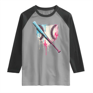 Baseball Home Plate Drip With Sprinkles Raglan Shirt TS02 Sport Gray Black Print Your Wear