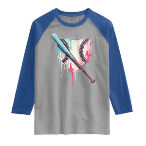 Baseball Home Plate Drip With Sprinkles Raglan Shirt TS02 Sport Gray Royal Print Your Wear