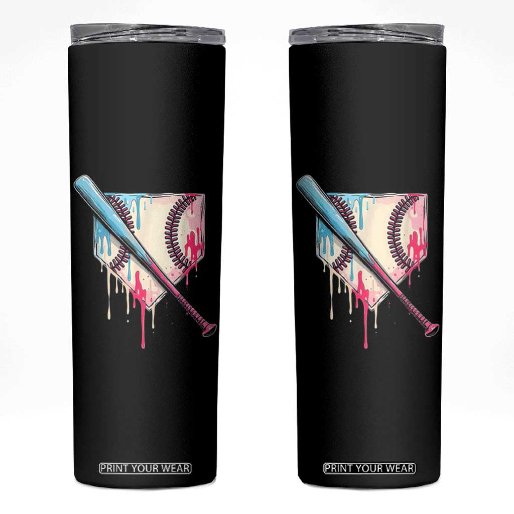 Baseball Home Plate Drip With Sprinkles Skinny Tumbler TS02 Black Print Your Wear