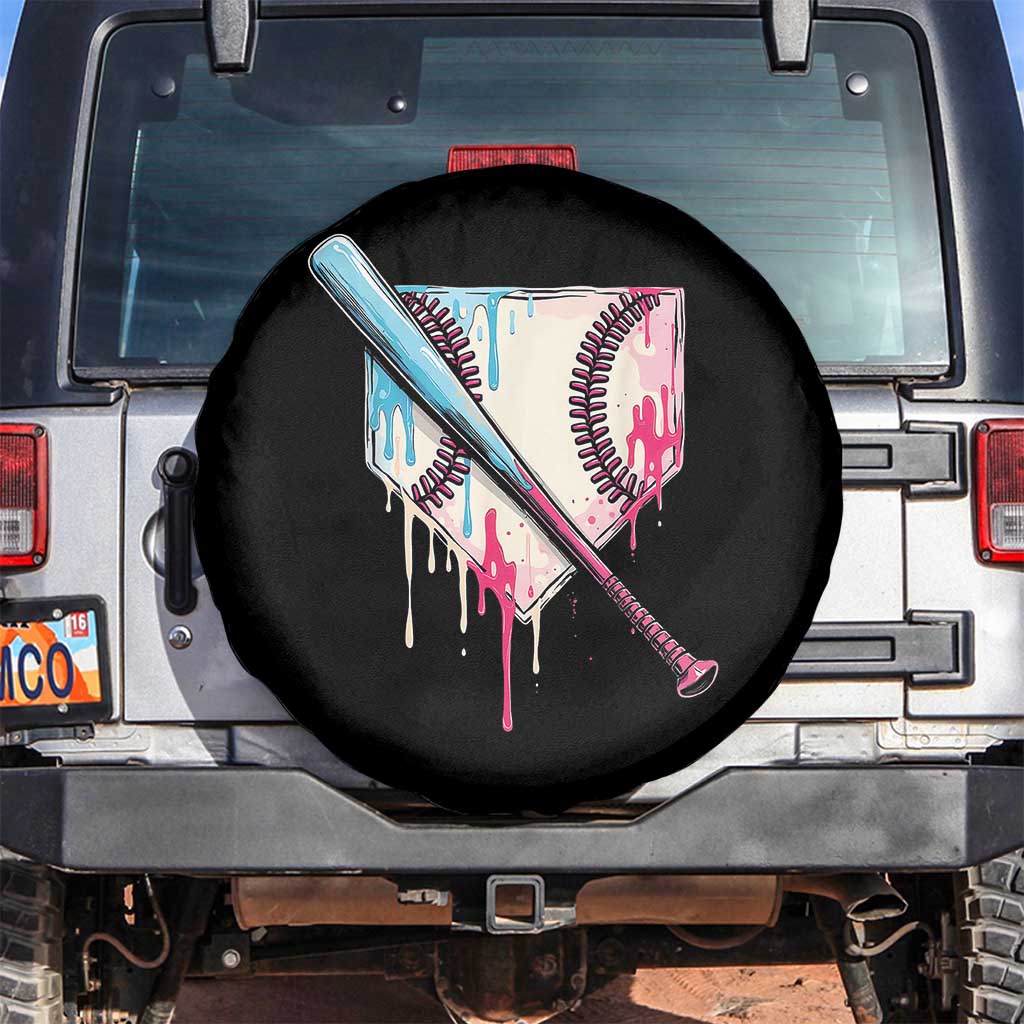 Baseball Home Plate Drip With Sprinkles Spare Tire Cover TS02 No hole Black Print Your Wear