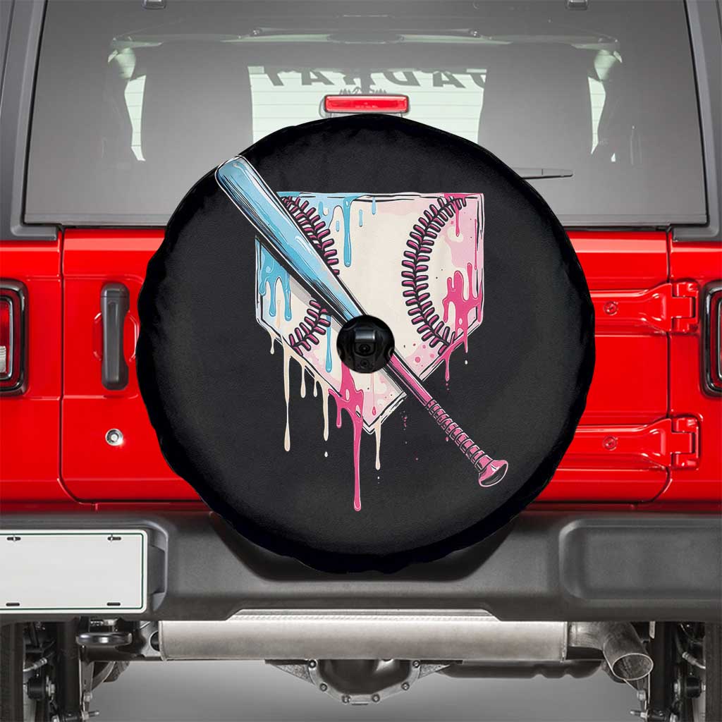 Baseball Home Plate Drip With Sprinkles Spare Tire Cover TS02 Black Print Your Wear