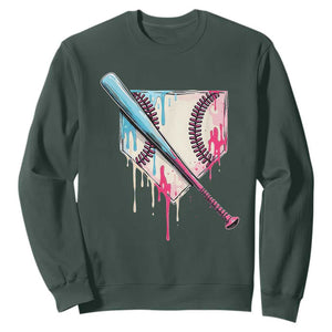 Baseball Home Plate Drip With Sprinkles Sweatshirt TS02 Dark Forest Green Print Your Wear