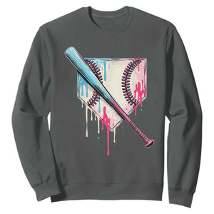 Baseball Home Plate Drip With Sprinkles Sweatshirt TS02 Dark Heather Print Your Wear