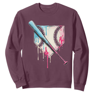 Baseball Home Plate Drip With Sprinkles Sweatshirt TS02 Maroon Print Your Wear