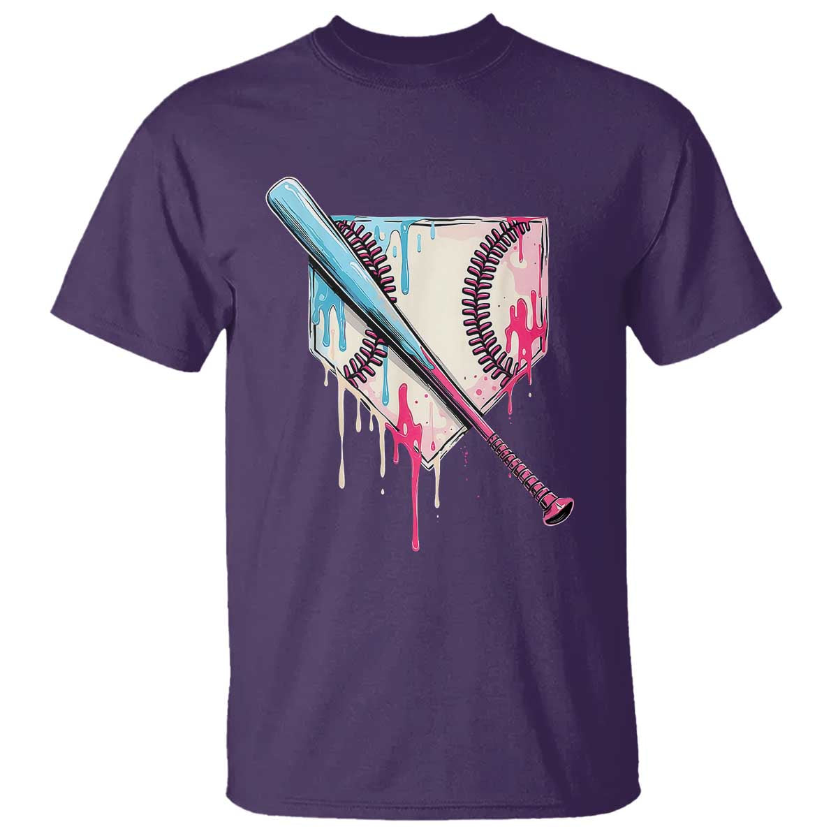 Baseball Home Plate Drip With Sprinkles T Shirt TS02 Purple Print Your Wear