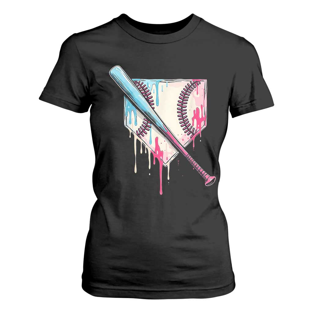 Baseball Home Plate Drip With Sprinkles T Shirt For Women TS02 Black Print Your Wear