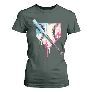 Baseball Home Plate Drip With Sprinkles T Shirt For Women TS02 Dark Forest Green Print Your Wear