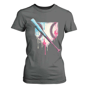 Baseball Home Plate Drip With Sprinkles T Shirt For Women TS02 Dark Heather Print Your Wear