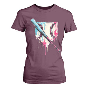 Baseball Home Plate Drip With Sprinkles T Shirt For Women TS02 Maroon Print Your Wear