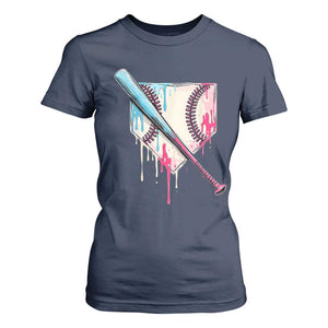 Baseball Home Plate Drip With Sprinkles T Shirt For Women TS02 Navy Print Your Wear