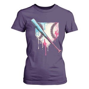 Baseball Home Plate Drip With Sprinkles T Shirt For Women TS02 Purple Print Your Wear