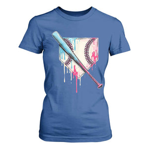 Baseball Home Plate Drip With Sprinkles T Shirt For Women TS02 Royal Blue Print Your Wear